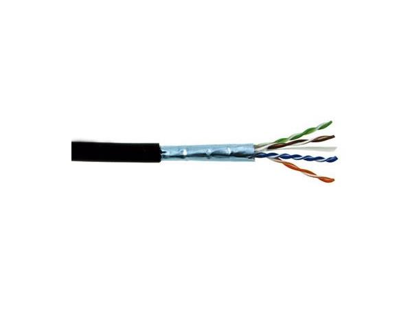 SCP Cat.6 F/UTP 550 MHz - 305 m Utendørs Trommel 23AWG Solid Sort 